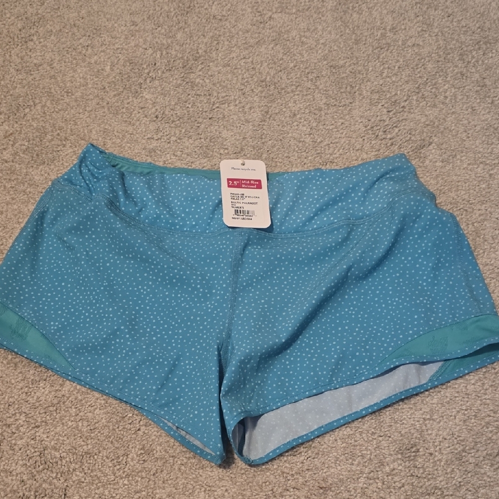 Women's Athletic Blue Polka Dot Shorts